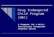 Drug Endangered Child Program (DEC) A Proposal for a Multi-Disciplinary Integrated Response System