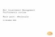 MLC Investment Management Performance review Main pack: Wholesale 31 December 2010