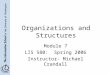 Organizations and Structures Module 7 LIS 580: Spring 2006 Instructor- Michael Crandall