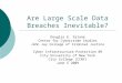 Are Large Scale Data Breaches Inevitable? Douglas E. Salane Center for Cybercrime Studies John Jay College of Criminal Justice Cyber Infrastructure Protection