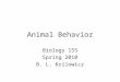 Animal Behavior Biology 155 Spring 2010 B. L. Krilowicz