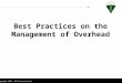 ©Copyright 2006. ECC International Best Practices on the Management of Overhead