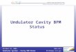Bob Lill Undulator Systems – Cavity BPM StatusBlill@aps.anl.gov October 12, 2006 Undulator Cavity BPM Status
