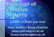 Evolution of Complex Systems Lecture 6: Brain and mind Peter Andras / Bruce Charlton peter.andras@ncl.ac.ukbruce.charlton@ncl.ac.uk