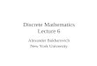 Discrete Mathematics Lecture 6 Alexander Bukharovich New York University