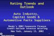 1 Rating Trends and Outlook Auto Industry, Capital Goods & Automotive Parts Suppliers Moody’s 2002 Corporate Finance Credit Outlook Investor Briefing New