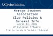 Merage Student Association Club Policies & General Info April 04, 2009 VP External Affairs: Nikita Handa & Sudhish Subhash