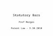 Statutory Bars Prof Merges Patent Law – 9.30.2010