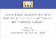 Identifying Students Who Need Additional Instructional Support and Planning Support IBR II Cohort B September 28 and 29, 2005