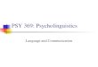 PSY 369: Psycholinguistics Language and Communication
