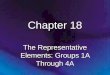 Chapter 18 The Representative Elements: Groups 1A Through 4A