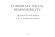 CSR1 CORPORATE SOCIAL RESPONSIBILITY Business Environment Ch. 5, Steiner & Steiner