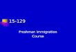 15-129 Freshman Immigration Course. Introduction Instructor Course Purpose and Content Course Website Succeeding at CMU-Q