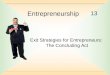13 Entrepreneurship Exit Strategies for Entrepreneurs: The Concluding Act