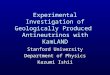 Experimental Investigation of Geologically Produced Antineutrinos with KamLAND Stanford University Department of Physics Kazumi Ishii
