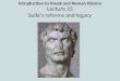 Introduction to Greek and Roman History Lecture 15 Sulla’s reforms and legacy i