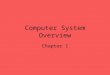 Computer System Overview Chapter 1. Basic computer structure CPU Memory memory bus I/O bus diskNet interface