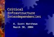 Critical Infrastructure Interdependencies H. Scott Matthews March 30, 2004