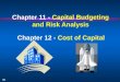 1 IIS Chapter 11 - Capital Budgeting and Risk Analysis Chapter 12 - Cost of Capital