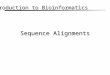 Sequence Alignments Introduction to Bioinformatics