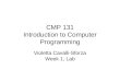 CMP 131 Introduction to Computer Programming Violetta Cavalli-Sforza Week 1, Lab