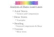 Analysis of Basic Load Cases Axial Stress Tension and Compression Shear Stress Examples Bending Tension/Compression & Shear Torsion Shear stress