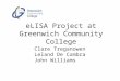 ELISA Project at Greenwich Community College Clare Treganowen Leland De Cambra John Williams