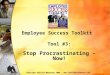 Tool #3: Stop Procrastinating - Now! Copyright Harriet Meyerson 2008  Employee Success Toolkit