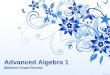 Advanced Algebra 1 Midterm Exam Review. CHAPTER 1 Equations