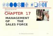 17-1 9 TH EDITION CHAPTER 17 MANAGEMENT OF THE SALES FORCE Manning and Reece