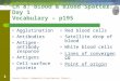 Ch 8: Blood & Blood Spatter: Day 1 Vocabulary – p195 o Agglutination o Antibodies o Antigen-antibody response o Antigens o Cell-surface protein o Red blood