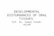DEVELOPMENTAL DISTURBANCES OF ORAL TISSUES Prf. Dr. Gamal Fatah-ALLAH