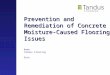 Prevention and Remediation of Concrete Moisture-Caused Flooring Issues Prevention and Remediation of Concrete Moisture-Caused Flooring Issues Name Tandus