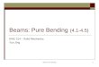 Beams: Pure Bending1 Beams: Pure Bending (4.1-4.5) MAE 314 – Solid Mechanics Yun Jing