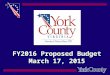 FY2016 Proposed Budget March 17, 2015. Fiscal Year 2016 Proposed General Fund Budget $133.4 million No Tax Rate Increase Proposed Current Rate: 75.15