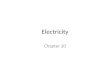 Electricity Chapter 20 GA Performance Standards SPS10. Students will investigate the properties of electricity and magnetism. SPS10. A. Investigate static