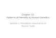 Chapter 12: Patterns of Heredity & Human Genetics Section 1: Mendelian Inheritance of Human Traits