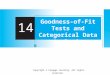 Copyright © Cengage Learning. All rights reserved. 14 Goodness-of-Fit Tests and Categorical Data Analysis