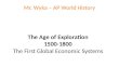 The Age of Exploration 1500-1800 The First Global Economic Systems