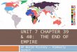 UNIT 7 CHAPTER 39 & 40: THE END OF EMPIRE AP World History – Kimberly Zerbst