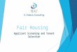 Fair Housing Applicant Screening and Tenant Selection