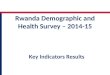 Rwanda Demographic and Health Survey – 2014-15 Key Indicators Results