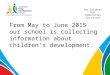 Our Children Our Communities Our Future From May to June 2015 our school is collecting information about children’s development