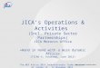 JICA’s Operations & Activities (Incl. Private Sector Partnerships) JICA Morocco Office «Hand in Hand with a more dynamic Africa» (TICAD V, Yokohama, June