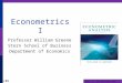 Part 2: Projection and Regression 2-1/45 Econometrics I Professor William Greene Stern School of Business Department of Economics
