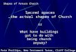 Shapes of Future Church Sacred spaces …the actual shapes of Church or What have buildings got to do with being church anyway? Pete Phillips, New Testament