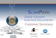 Customer Summary Prism Software S CAN P ATH Easily Convert Scanned Documents