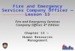 Fire and Emergency Services Company Officer — Lesson 13 Fire and Emergency Services Company Officer, 4 th Edition Chapter 13 — Human Resources Management
