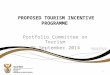 PROPOSED TOURISM INCENTIVE PROGRAMME Portfolio Committee on Tourism 05 September 2014 Department of Tourism  1
