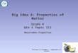 Big Idea 8: Properties of Matter Grade K Qtr 1 Topic III Observable Properties Division of Academics - Department of Science